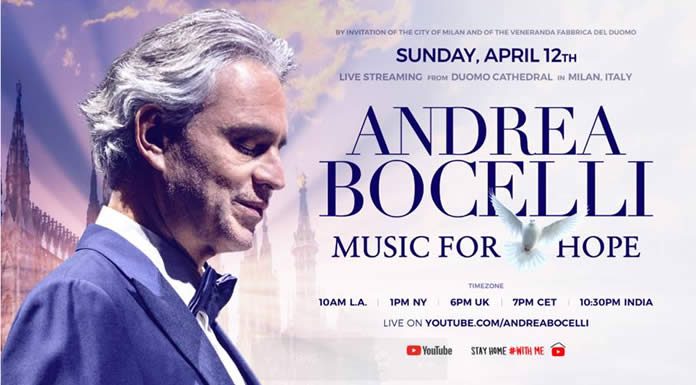 Andrea Bocelli Presentará "Music For Hope" Desde La Catedral De Milán