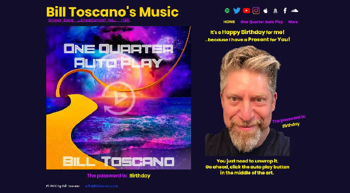 Bill Toscano Regala Su Nuevo LP "One Quarter Auto Play" Sólo Hoy