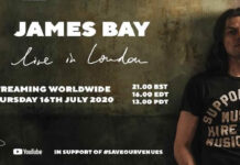 James Bay Anuncia La Transmisión Del Concierto “Live In London” James Bay Anuncia La Transmisión Del Concierto "Live In London"