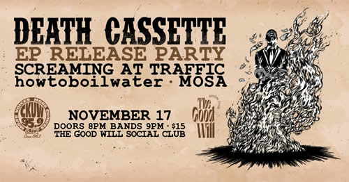 Death Cassette tocará en una fiesta de lanzamiento de EP en Good Will Social Club en Winnipeg el 17 de noviembre para celebrar sus nuevas canciones